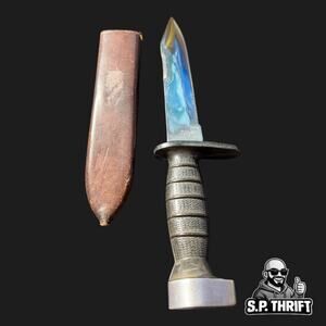 Vintage PIC #12515 Fixed Blade Divers Military Knife Japan Dagger Combat Sheath